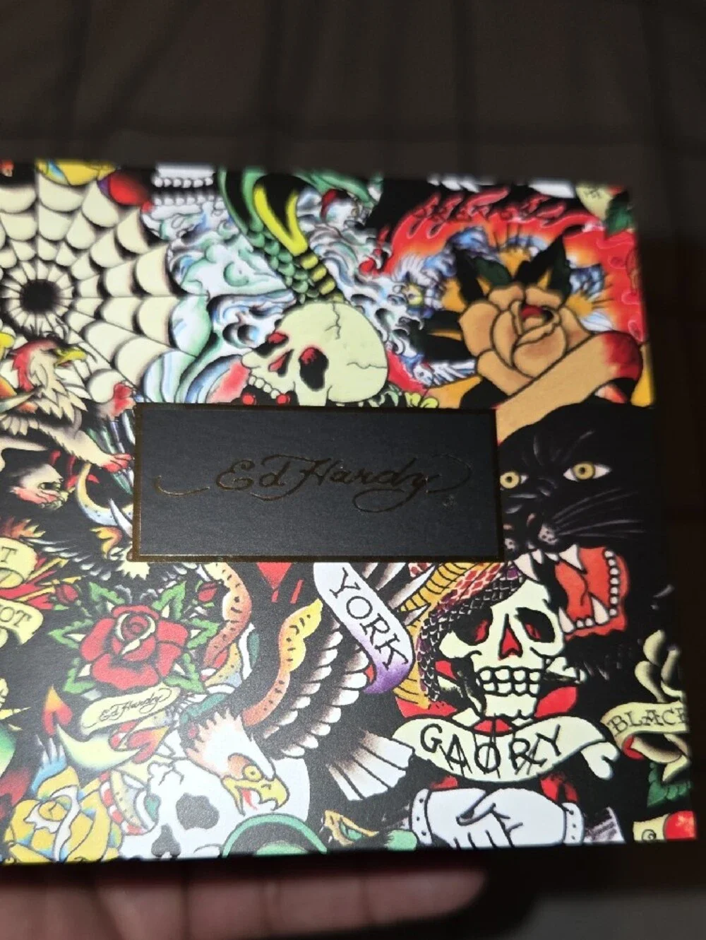 ED HARDY Men's Black Tonneau Watch with Black Silicone Strap